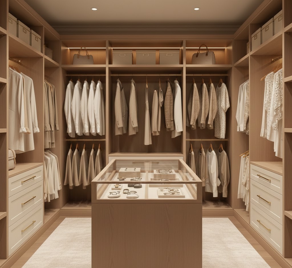 Luxury closet with premium organization systems